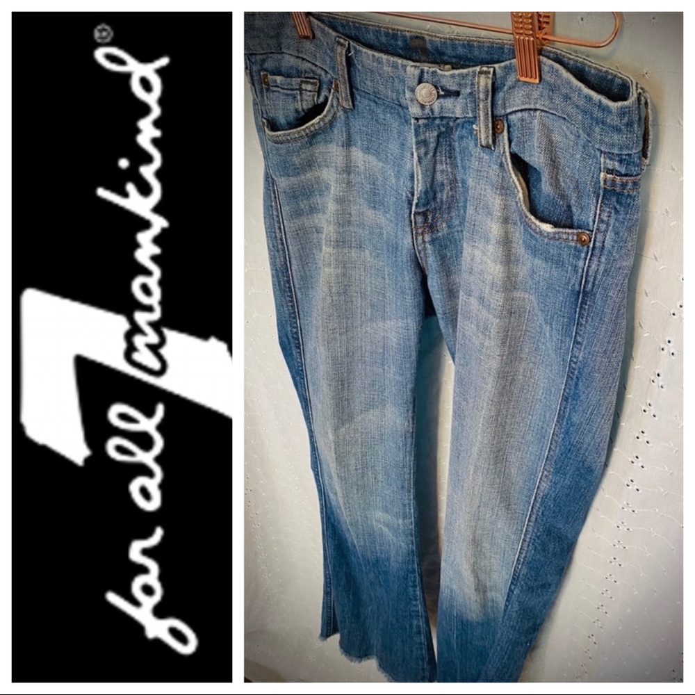 7 For all Mankind Bootleg Distressed Jeans